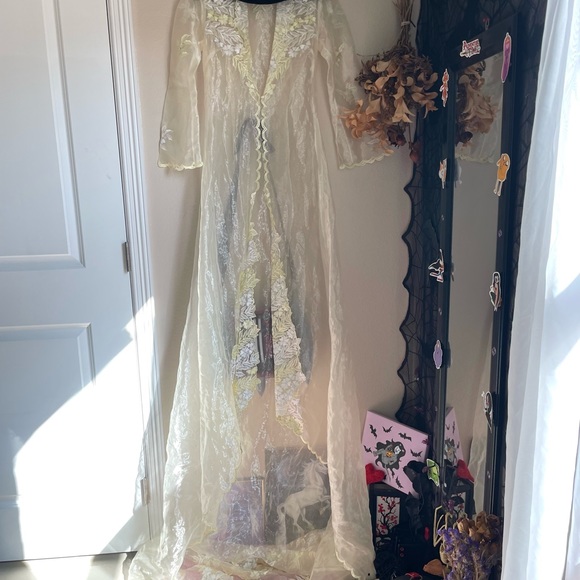 Vintage beautiful elegant sheer boho long duster - Picture 15 of 16